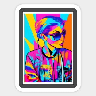 Bright pop art girl Sticker